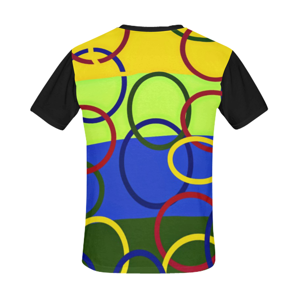 Olympic Rings Abstract Printed Art Design By Me by Doris Clay-Kersey All Over Print T-Shirt for Men/Large Size (USA Size) Model T40)