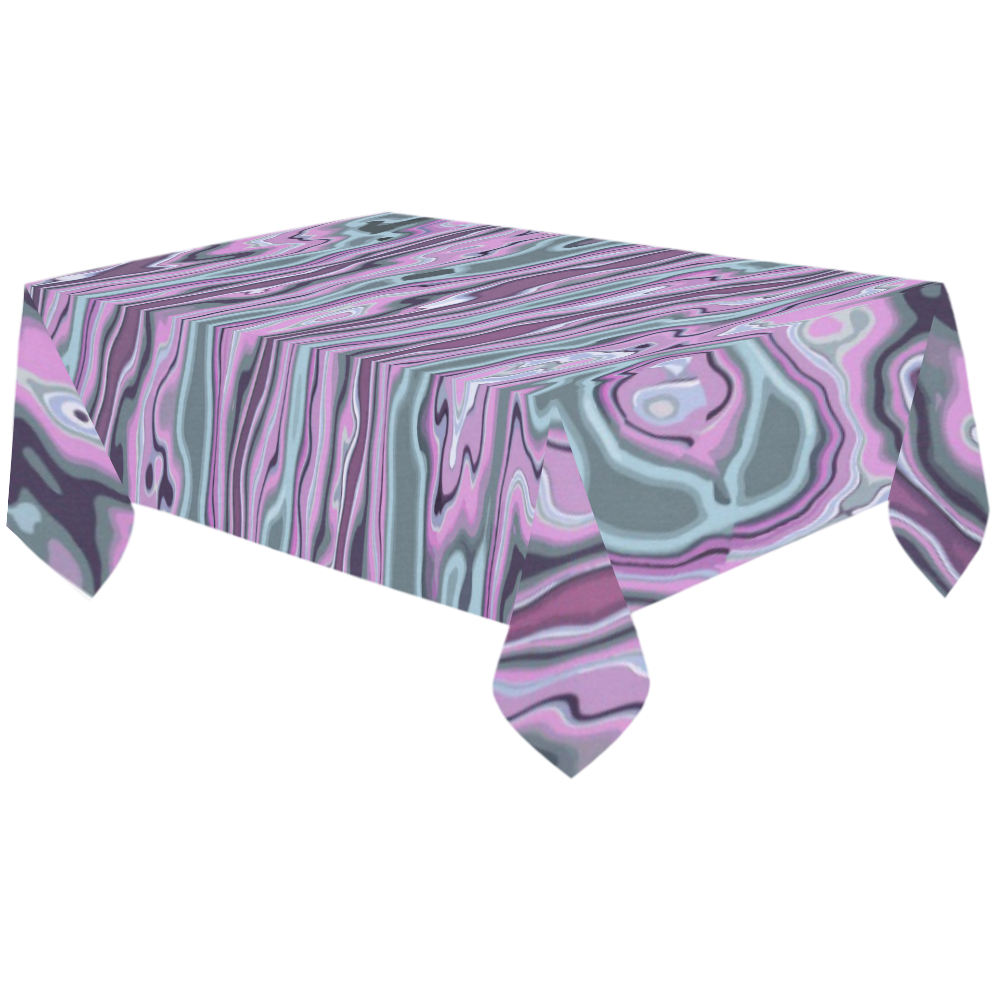 Purple marble Cotton Linen Tablecloth 60"x120"