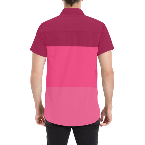 Tri-color in Pink Men's All Over Print Short Sleeve Shirt (Model T53)