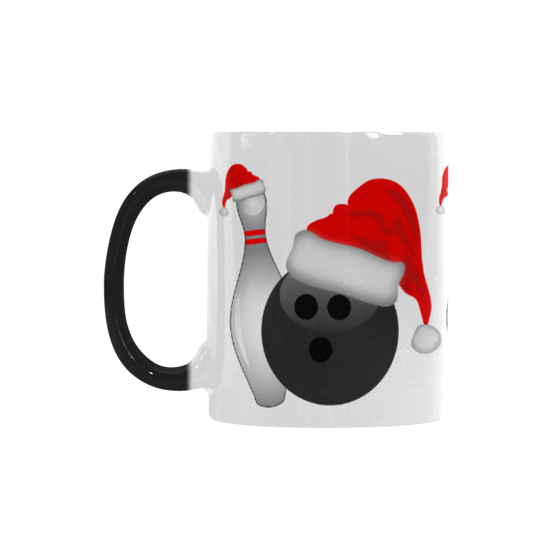 Santa Hat Bowling Ball And Pin  Christmas Custom Morphing Mug
