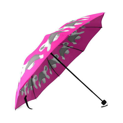 pink round Foldable Umbrella (Model U01)