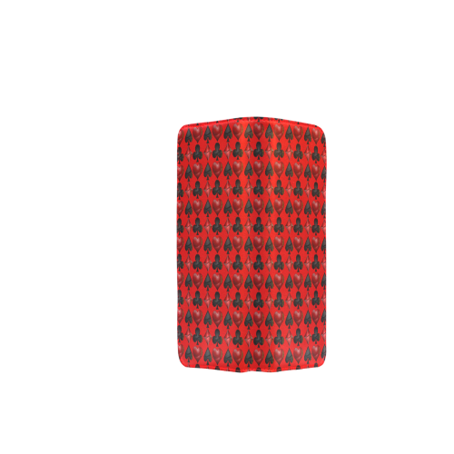 Black and Red Casino Poker Card Shapes on Red Women's Clutch Wallet (Model 1637)