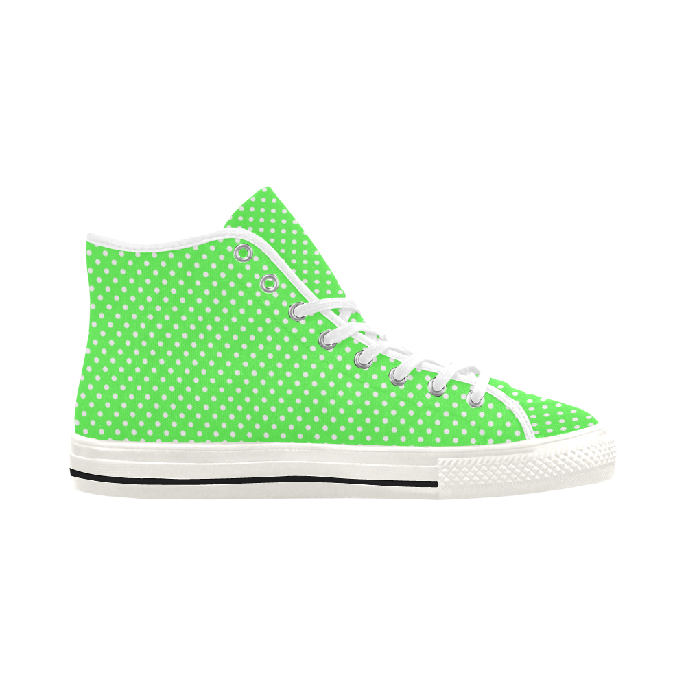 Eucalyptus green polka dots Vancouver H Women's Canvas Shoes (1013-1)