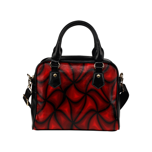 Red Geometic Pattern Shoulder Handbag (Model 1634)