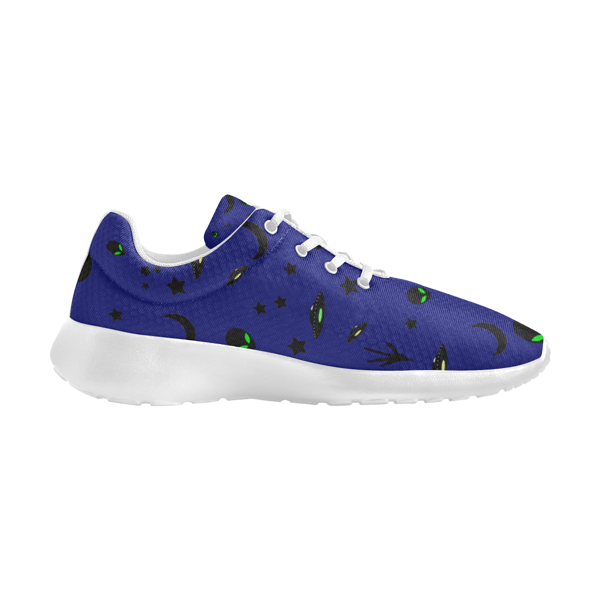 Alien Flying Saucers Stars Pattern (Blue/White) Men's Athletic Shoes (Model 0200)
