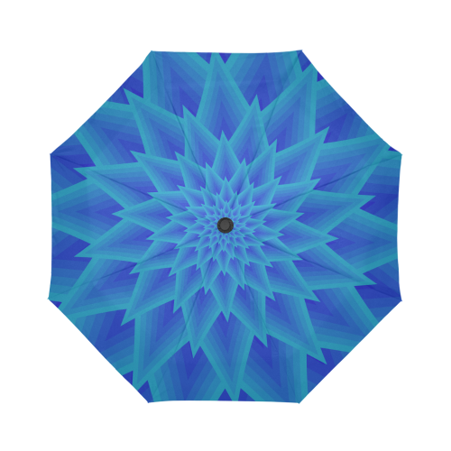 Royal blue night flower Auto-Foldable Umbrella (Model U04)