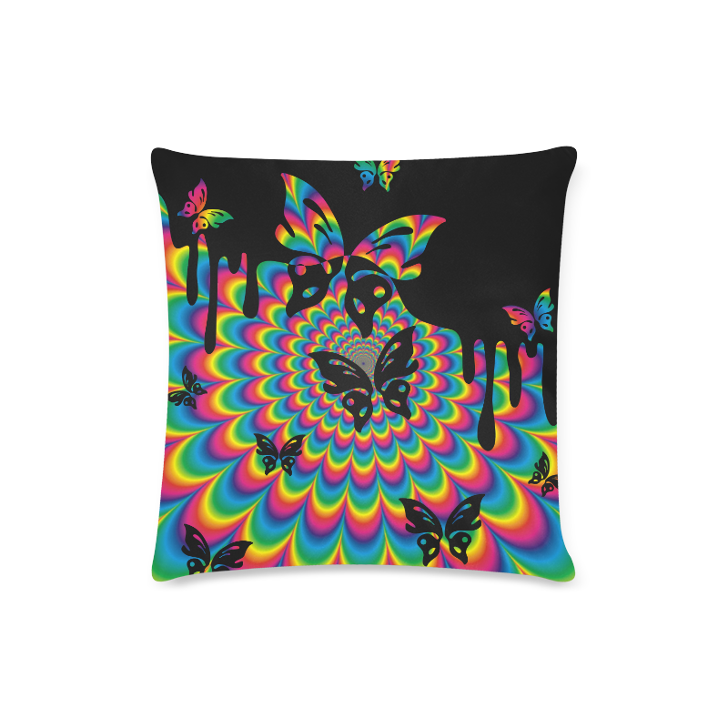 Crazy Psychedelic Flower Power Hippie Mandala Custom Zippered Pillow Case 16"x16"(Twin Sides)