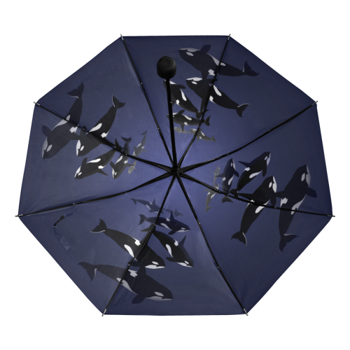 Orca Whales Umbrella Anti-UV Foldable Umbrella (Underside Printing) (U07)