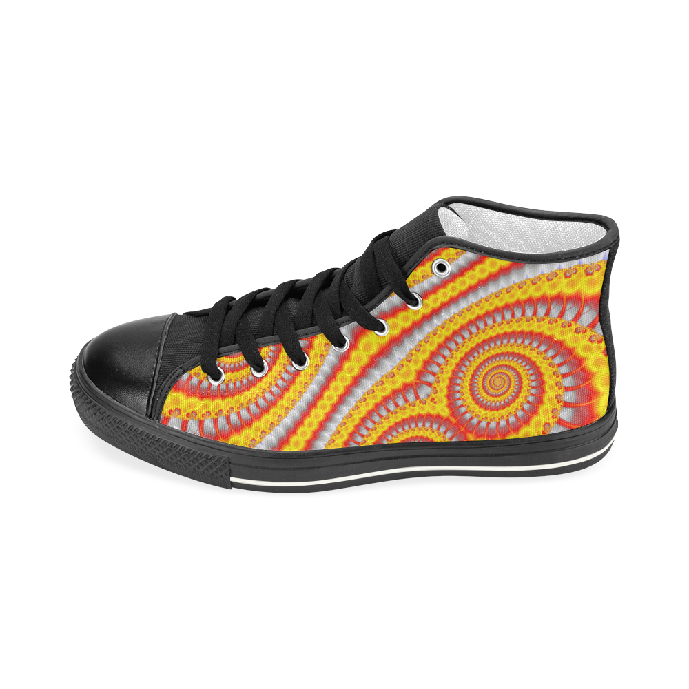 Spiraling Women's Classic High Top Canvas Shoes (Model 017)