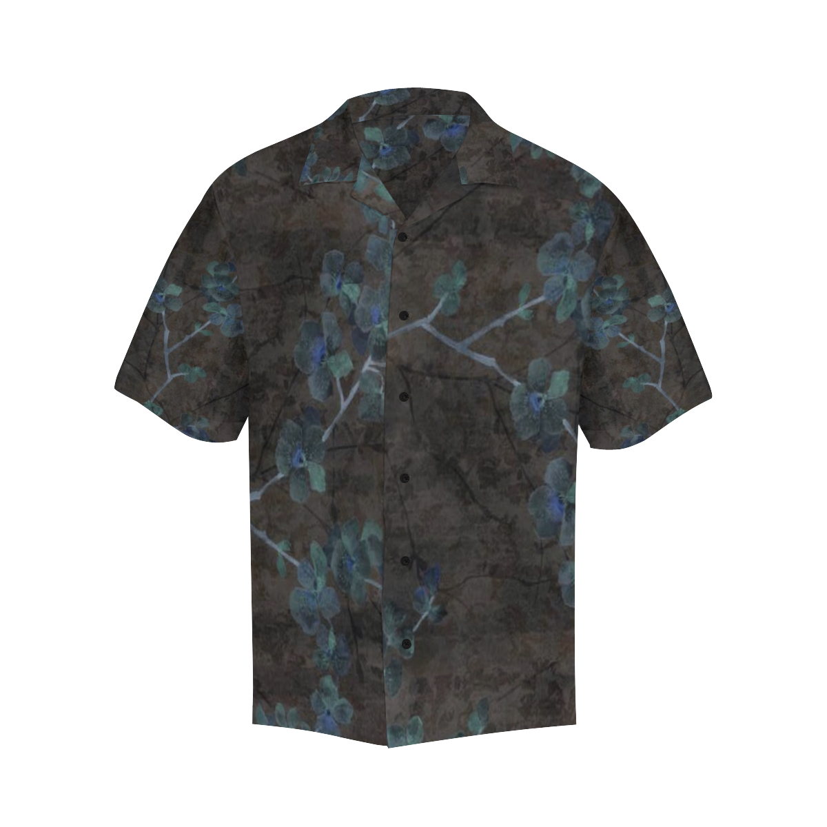 Awesome Dark Floral Hawaiian Shirt (Model T58)