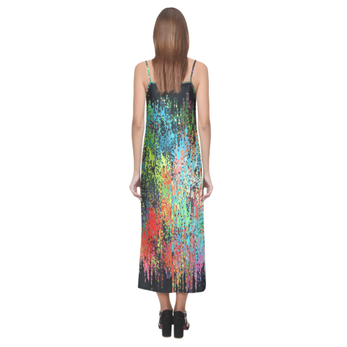 Colors of Dream by Nico Bielow V-Neck Open Fork Long Dress(Model D18)