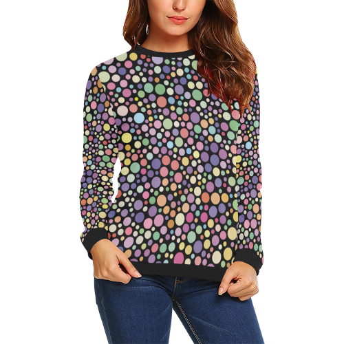 Colorful dot pattern All Over Print Crewneck Sweatshirt for Women (Model H18)