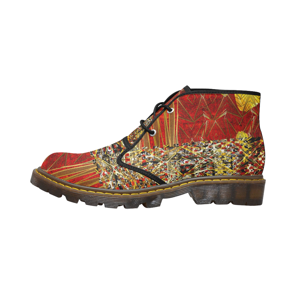 its a gold gold world mens chukka boots by FlipStylez Designs Men's Canvas Chukka Boots (Model 2402-1)