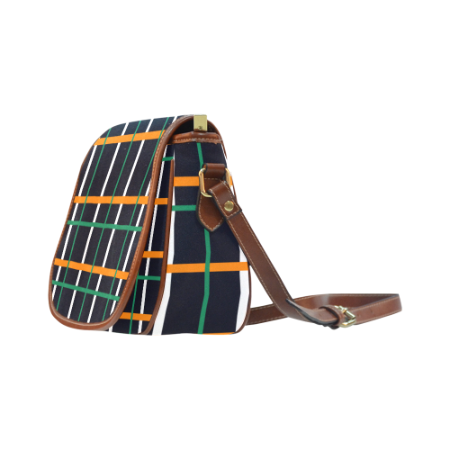 black Tartan saddle bag Saddle Bag/Small (Model 1649) Full Customization