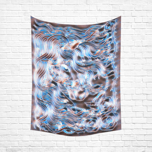 Cosmic Rave Spirit Unicorn Fantasy Blacklight Cotton Linen Wall Tapestry 60"x 80"