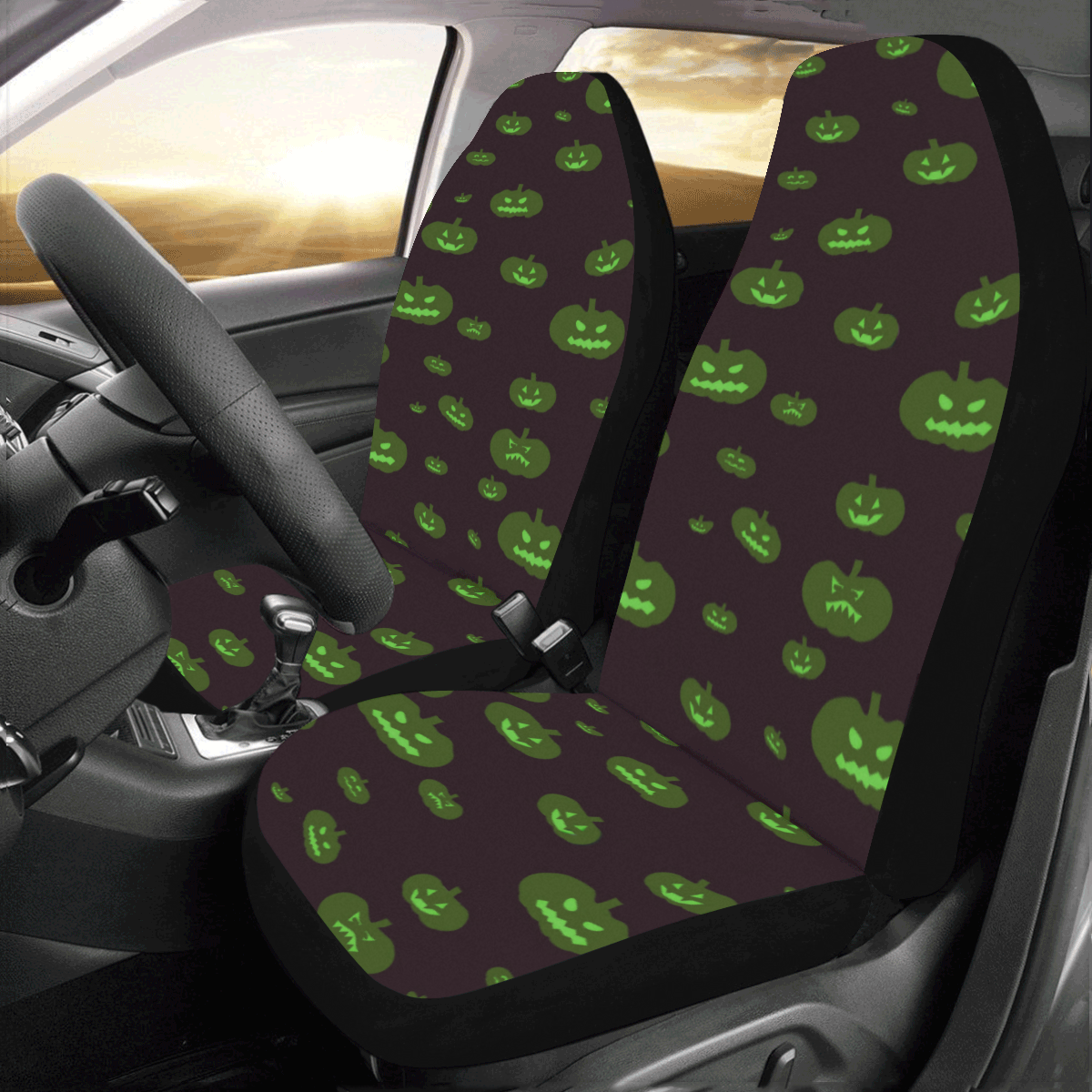 Pumpkin Glow Car Seat Covers (Set of 2)
