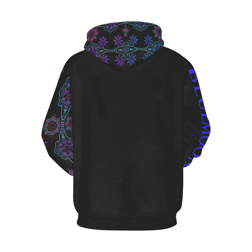 Blue Moon All Over Print Hoodie for Women (USA Size) (Model H13)