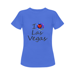 I Love Las Vegas / Blue Women's T-Shirt in USA Size (Front Printing Only)