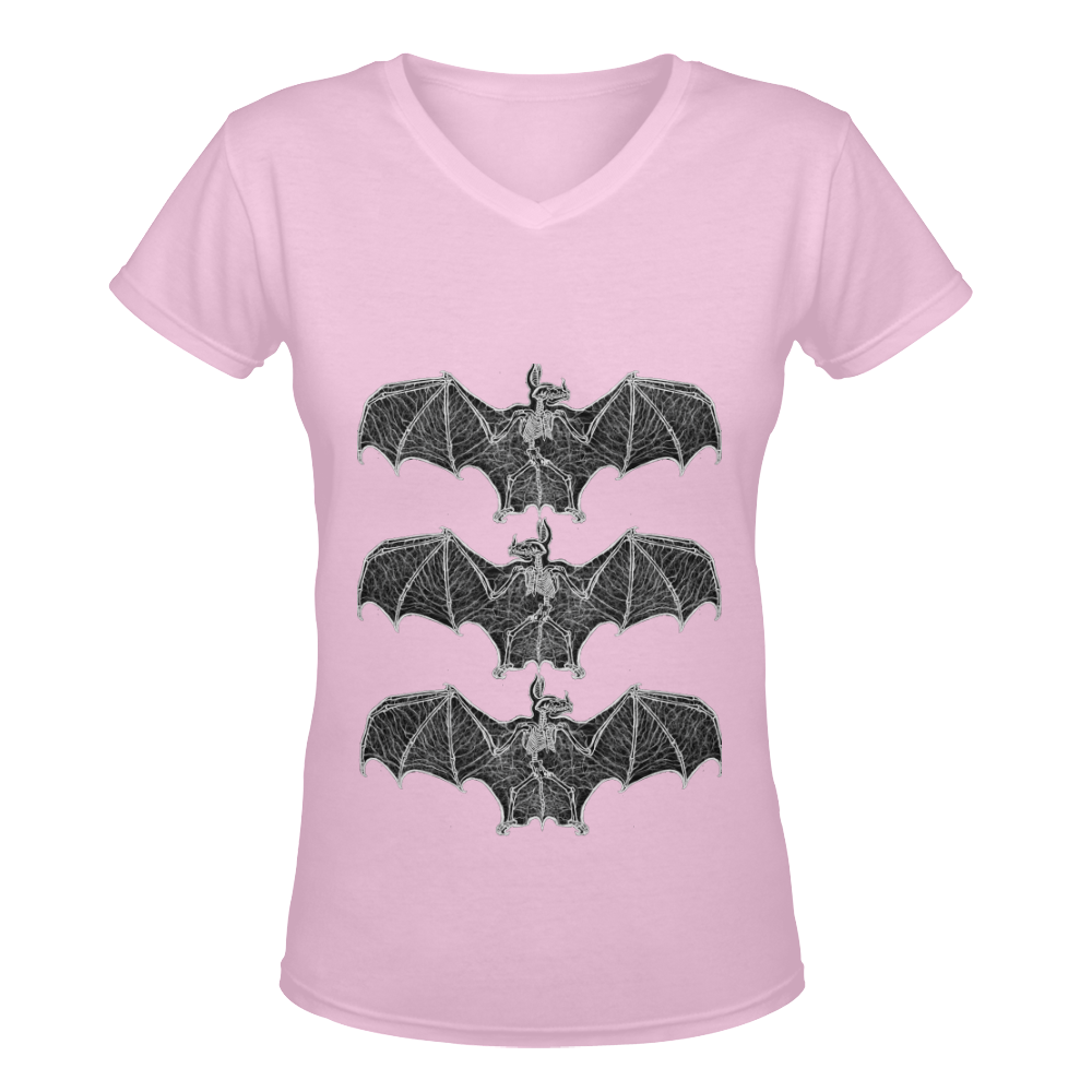 batbones2trio Women's Deep V-neck T-shirt (Model T19)