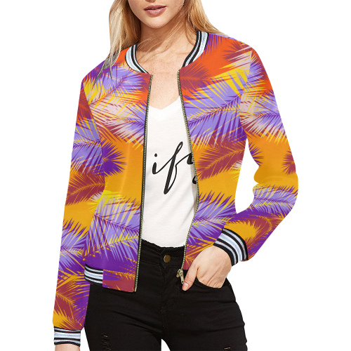 Tropical summer pop art All Over Print Bomber Jacket for Women (Model H21)