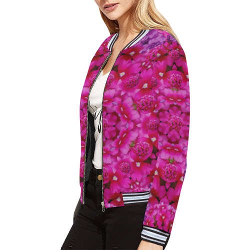 flower suprise to love and enjoy All Over Print Bomber Jacket for Women (Model H21)