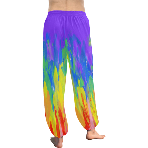 Flames Paint Abstract Purple Women's All Over Print Harem Pants (Model L18)