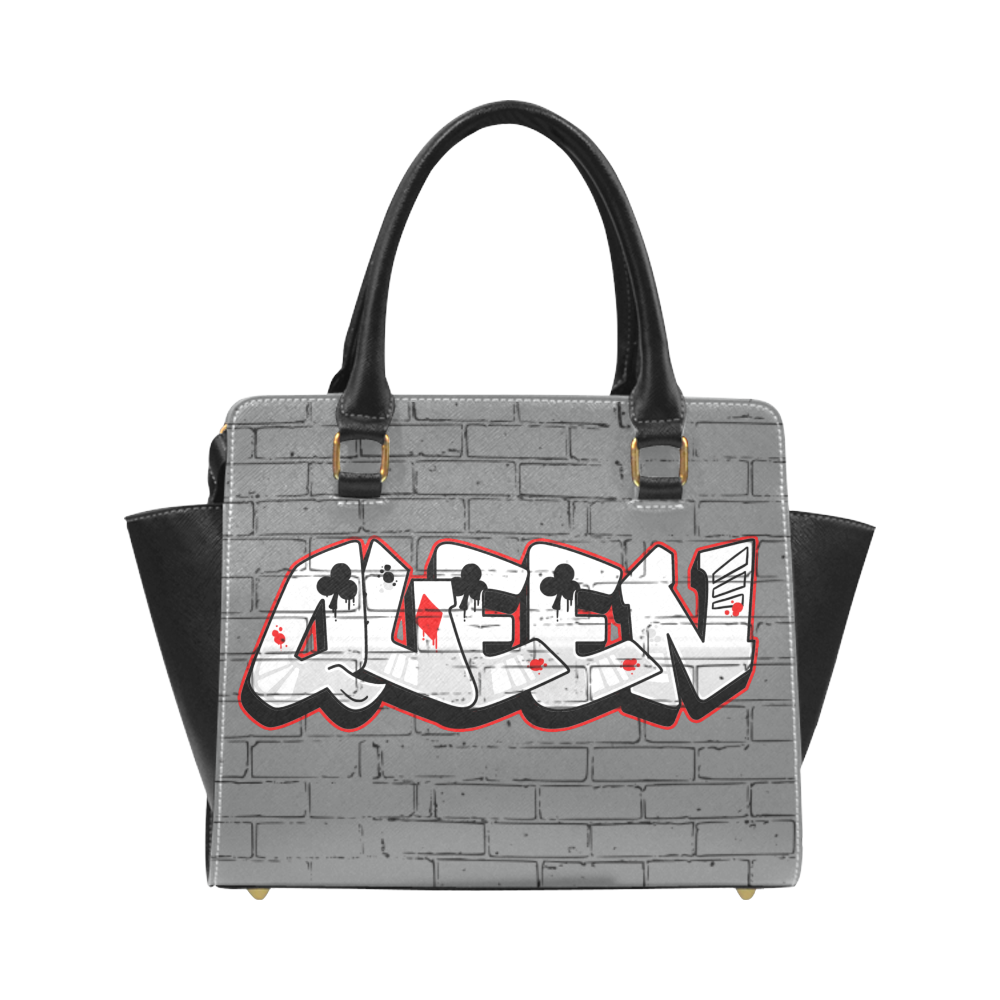 Queen Graffiti Brick Drk Grey Classic Shoulder Handbag (Model 1653)