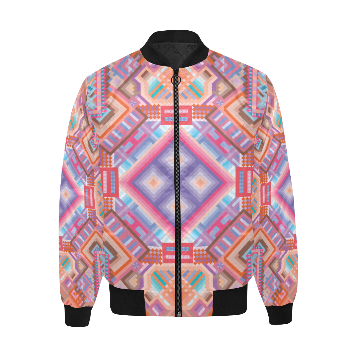 Researcher All Over Print Quilted Bomber Jacket for Men (Model H33)