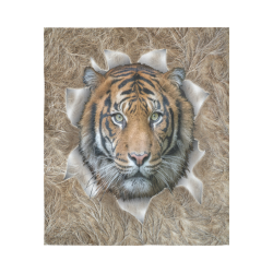 bengal tiger from india Cotton Linen Wall Tapestry 51"x 60"