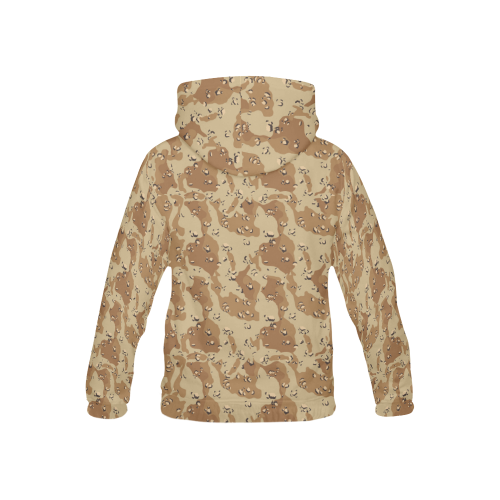 Vintage Desert Brown Camouflage All Over Print Hoodie for Kid (USA Size) (Model H13)
