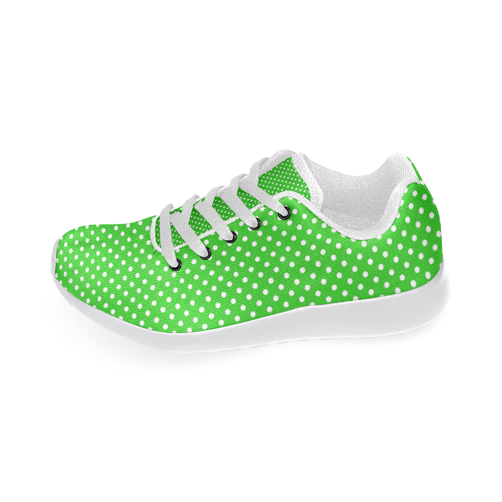 Green polka dots Women's Running Shoes/Large Size (Model 020)