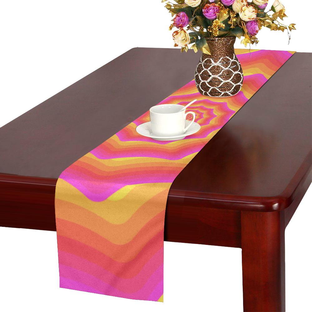 Pink yellow shell Table Runner 14x72 inch