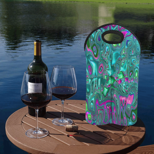 melted fractal 1C by JamColors 2-Bottle Neoprene Wine Bag