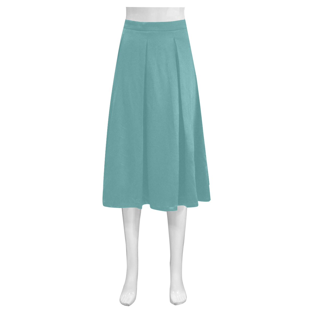 color cadet blue Mnemosyne Women's Crepe Skirt (Model D16)