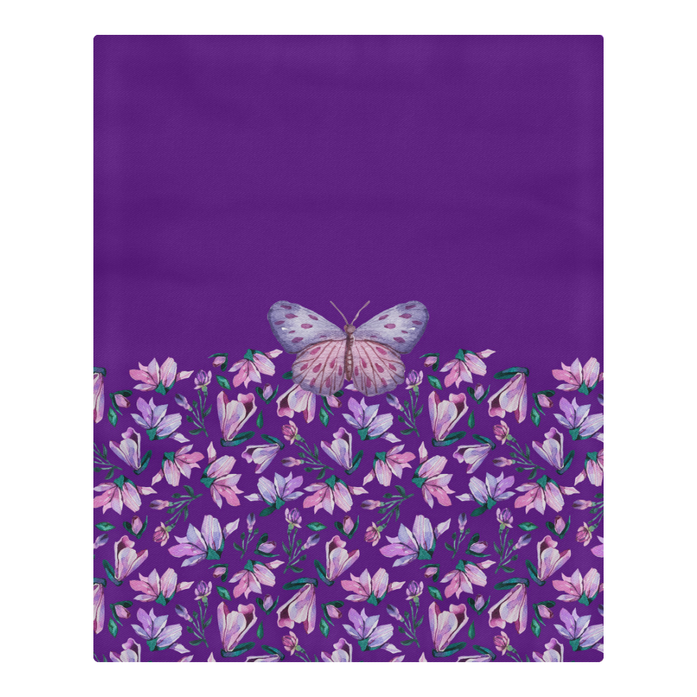 Purple Spring Butterfly 3-Piece Bedding Set