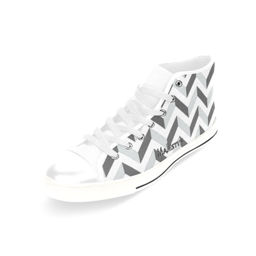 Chaussures Majesty's White SLalom Men’s Classic High Top Canvas Shoes /Large Size (Model 017)
