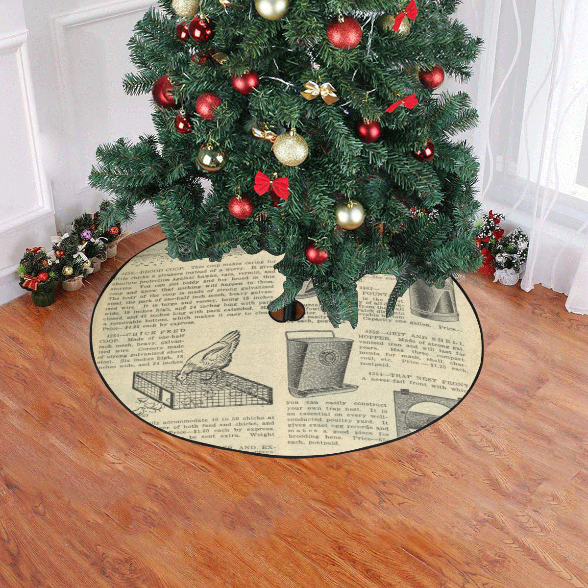 Poultry Supplies Christmas Tree Skirt 47" x 47"