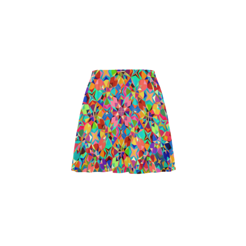 Multicolored Geometric Pattern Mini Skating Skirt (Model D36)