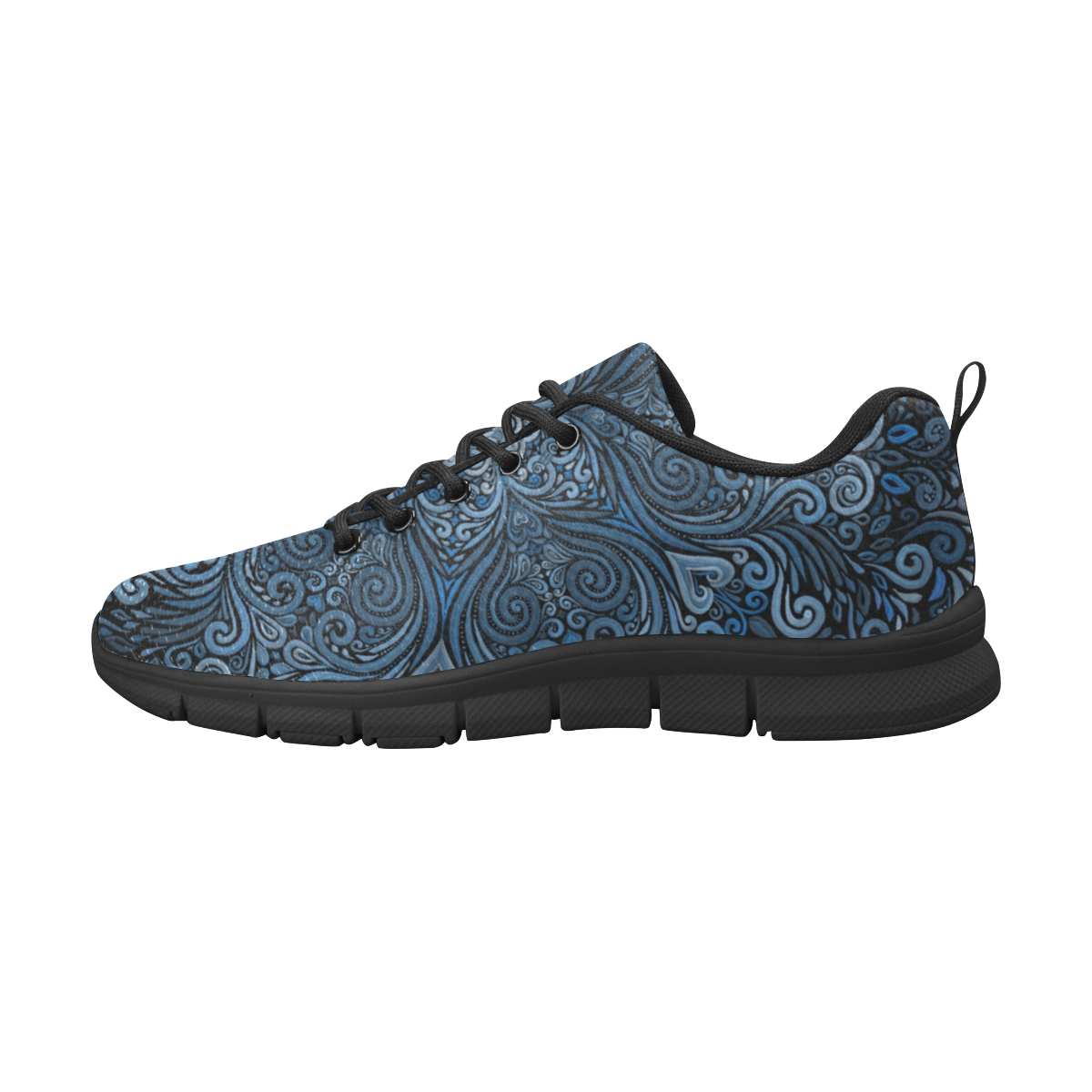 Blue Mandala Ornate Pattern 3D effect Women's Breathable Running Shoes (Model 055)