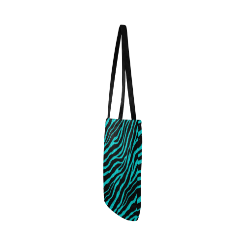 Ripped SpaceTime Stripes - Cyan Reusable Shopping Bag Model 1660 (Two sides)