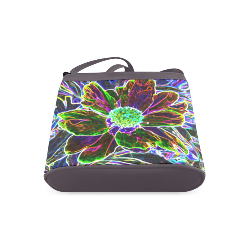 Abstract Garden Peony in Black and Blue Crossbody Bags (Model 1613)