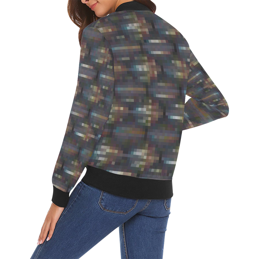Mosaik Pattern by K.Merske All Over Print Bomber Jacket for Women (Model H19)