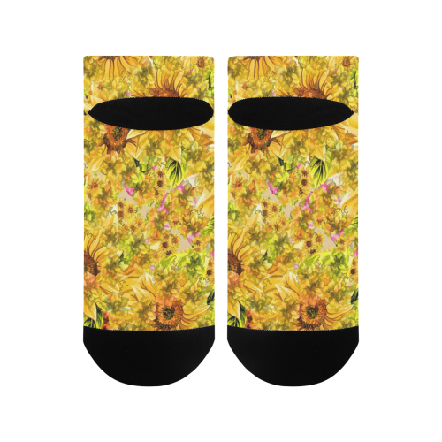 Orange Yellow Sunflowers Men's Ankle Socks