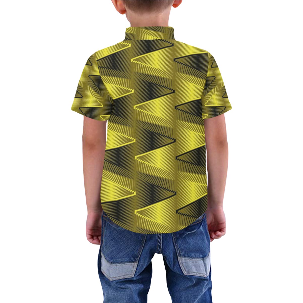 3d yellow Boys' All Over Print Short Sleeve Shirt (Model T59)