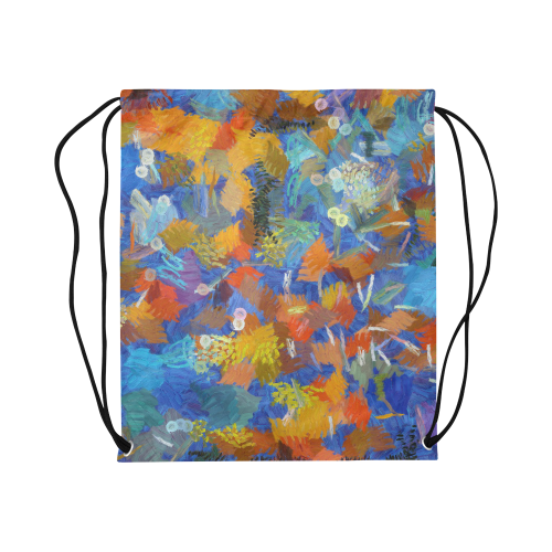 Colorful paint strokes Large Drawstring Bag Model 1604 (Twin Sides)  16.5"(W) * 19.3"(H)