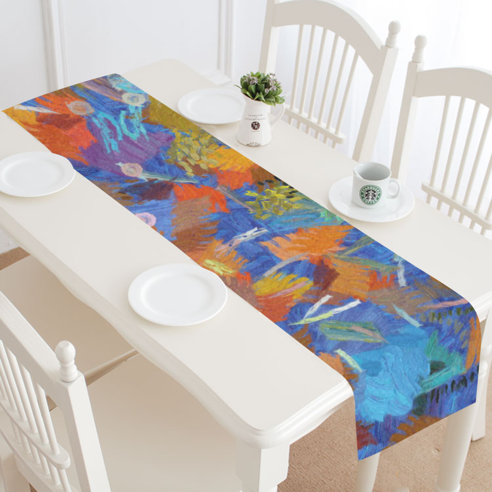 Colorful paint strokes Table Runner 16x72 inch