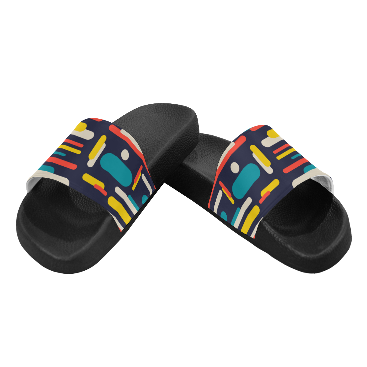 Colorful Rectangles Men's Slide Sandals (Model 057)