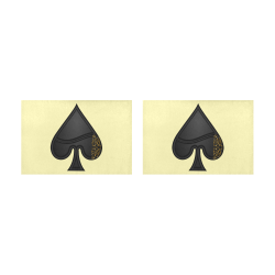 Spade Symbol Las Vegas Playing Card Shape on Yellow Placemat 12’’ x 18’’ (Set of 2)