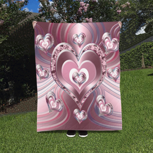 River Flowing Hearts Quilt 40"x50"