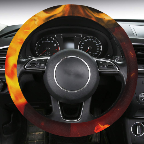 Amazing skull with fire Steering Wheel Cover with Anti-Slip Insert